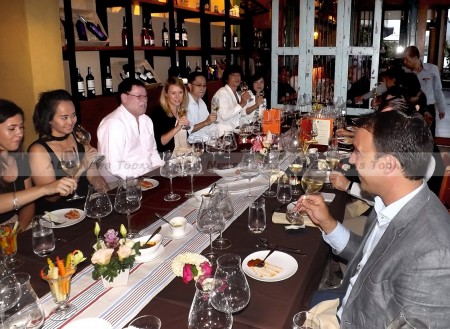 Part of the Wine Pro Dinner table at East Side Story restaurant, Arun Residence