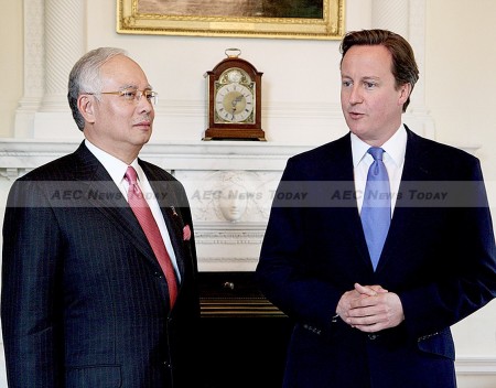 File photo: David Cameron meets Malaysia Prime Minister Najib Razak in 2011