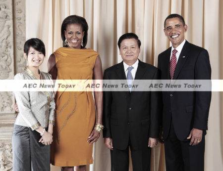 When President Barack Obama a visit Lao PDR in November he will be greeted by a familiar acquaintance – Laos Prime Minister Dr Thongloun Sisoulith and daughter Moukdavanh Sisoulith at the Metropolitan Museum in New York in 2009.