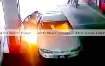 Child burnt alive in Malaysian petrol station blaze (video)