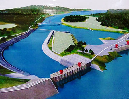 An artist's rendition of the US$3.6 billion Myitsone hydroelectric dam project.