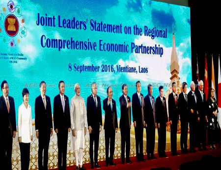 RCEP leaders after meeting during the 29th Asean Summit in Vientiane, Lao PDR last year