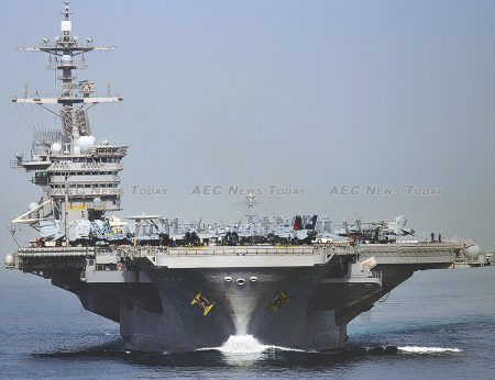 A carrier strike group led by the nuclear-powered aircraft carrier USS Carl Vinson is reportedly on its way to join two carrier battle groups already in the South China Sea