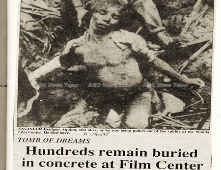 Some some 168 men were buried alive during the construction of The Manila Film Center in 1981. The Philippine Daily Inquirer Sept 21, 1992