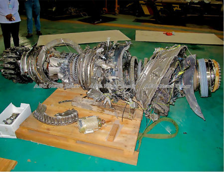 Part of the engine recovered from crashed Lion Air Flight JT610 