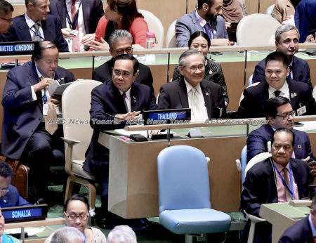 Thailand Prime Minister General Prayut Chan-o-cha, Minister of Foreign Affairs, Don Pramudwinai, and Minister of Natural Resources and Environment, Varawut Silpa-archa at the UN Climate Action Summit in New York
