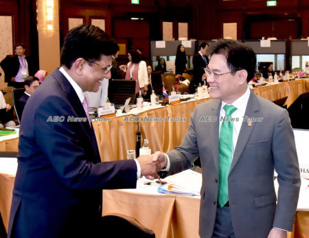 Jurin Laksanawisit, Thailand's Deputy prime minister and Minister of Commerce and Piyush Goyal, Minister of Railways and Commerce and Industry co-chaired 16th AEM-India Consultations in Bangkok.